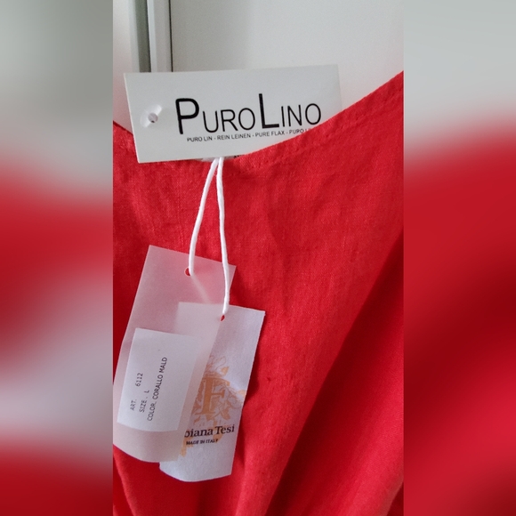 Red linen jumpsuit L - Picture 11 of 11